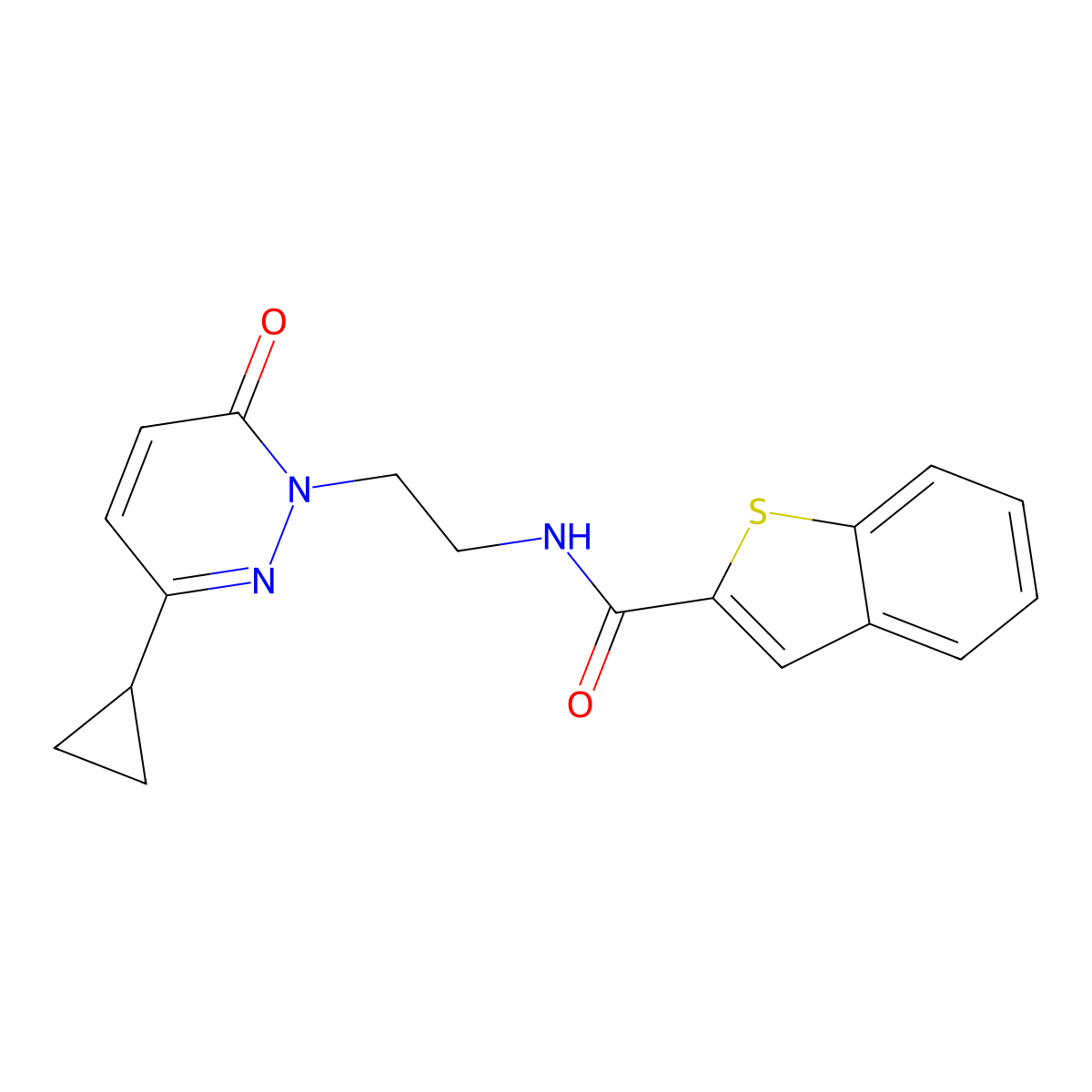 N-(2-(3-cyclopropyl-6-oxopyridazin-1(6H)-yl)ethyl)benzo[b]thiophene-2-carboxamide molecular structure, CAS 2034534-61-5