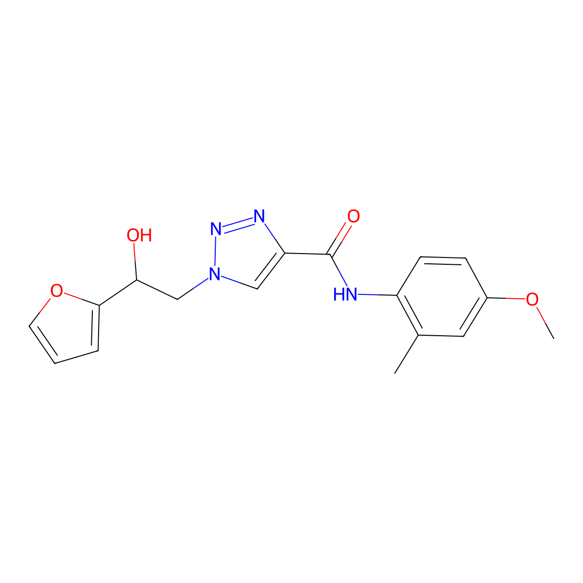 1-[2-(furan-2-yl)-2-hydroxyethyl]-N-(4-methoxy-2-methylphenyl)-1H-1,2,3-triazole-4-carboxamide molecular structure, CAS 2034534-62-6