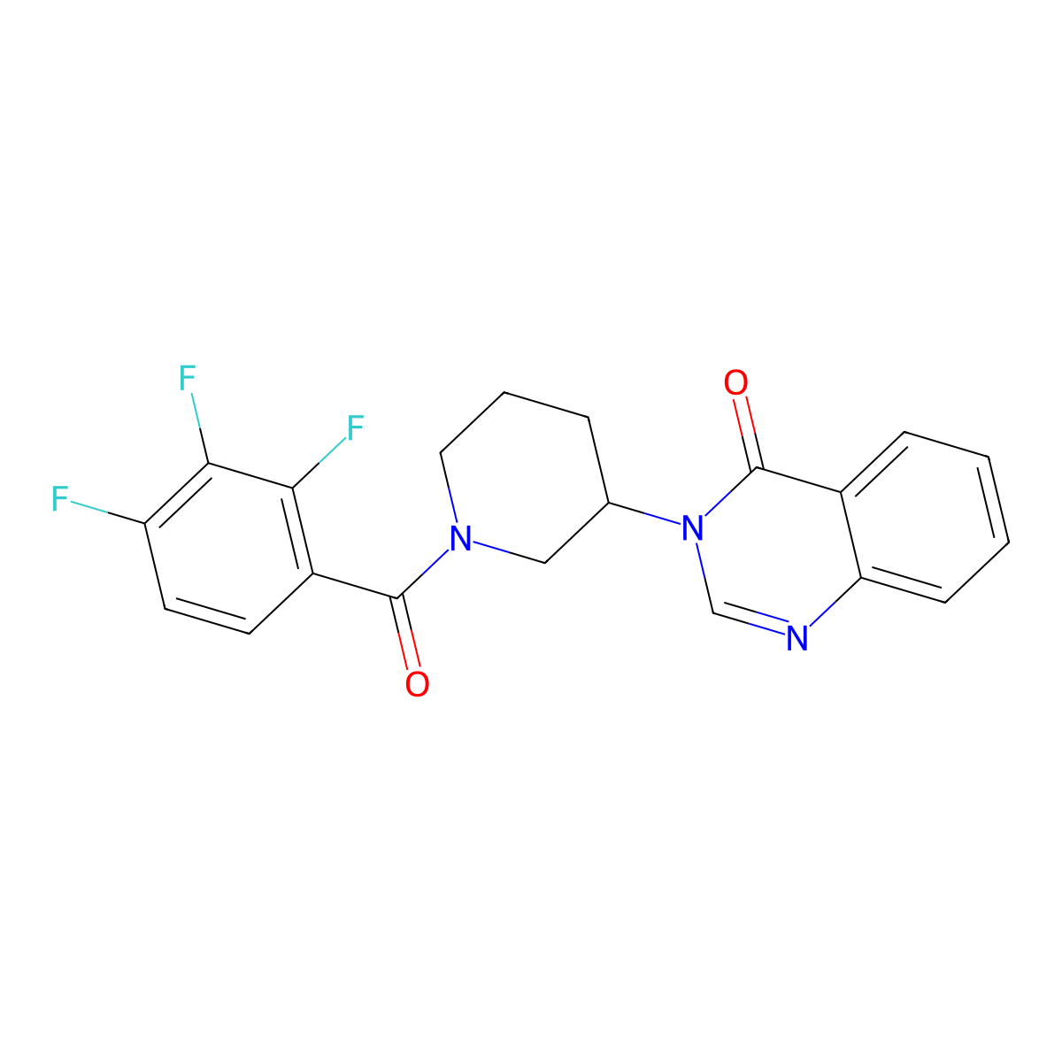 3-(1-(2,3,4-trifluorobenzoyl)piperidin-3-yl)quinazolin-4(3H)-one molecular structure, CAS 2034534-67-1