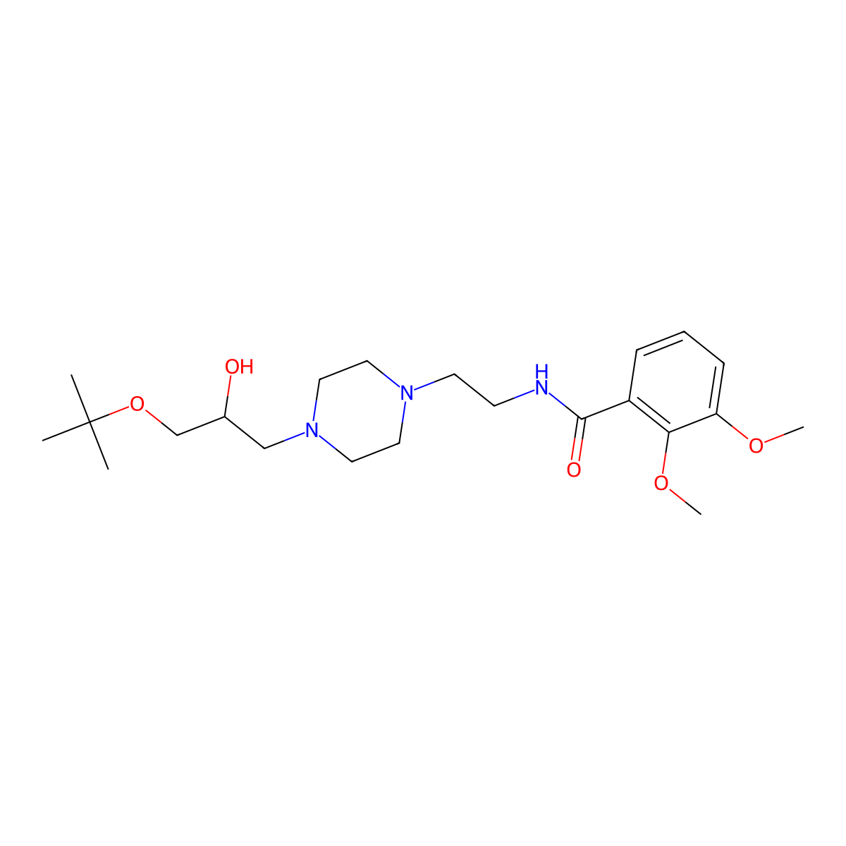 N-(2-{4-[3-(tert-butoxy)-2-hydroxypropyl]piperazin-1-yl}ethyl)-2,3-dimethoxybenzamide molecular structure, CAS 2034534-73-9