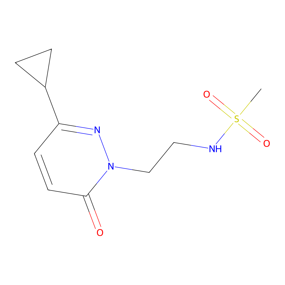 N-[2-(3-cyclopropyl-6-oxo-1,6-dihydropyridazin-1-yl)ethyl]methanesulfonamide molecular structure, CAS 2034534-91-1