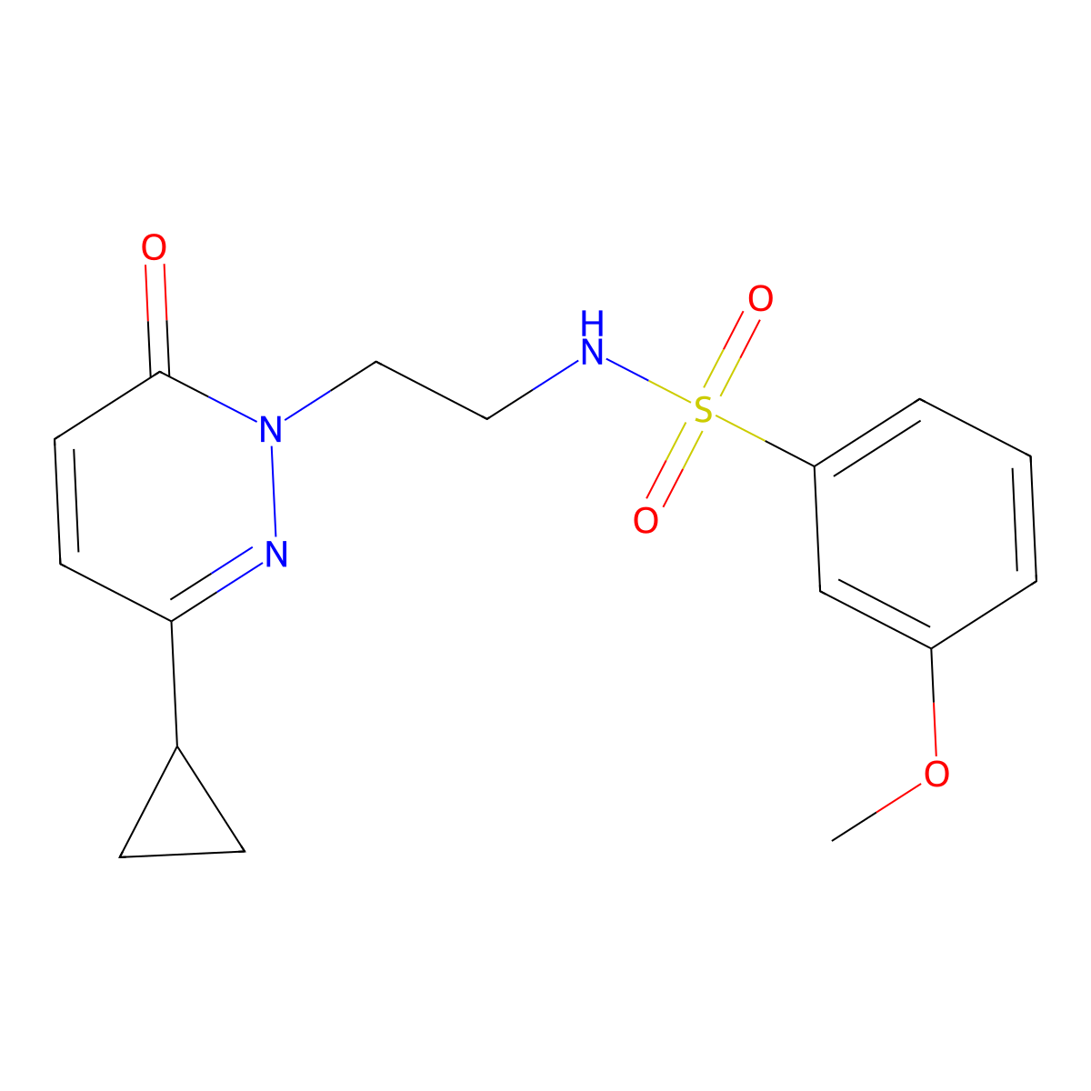 N-(2-(3-cyclopropyl-6-oxopyridazin-1(6H)-yl)ethyl)-3-methoxybenzenesulfonamide molecular structure, CAS 2034535-01-6