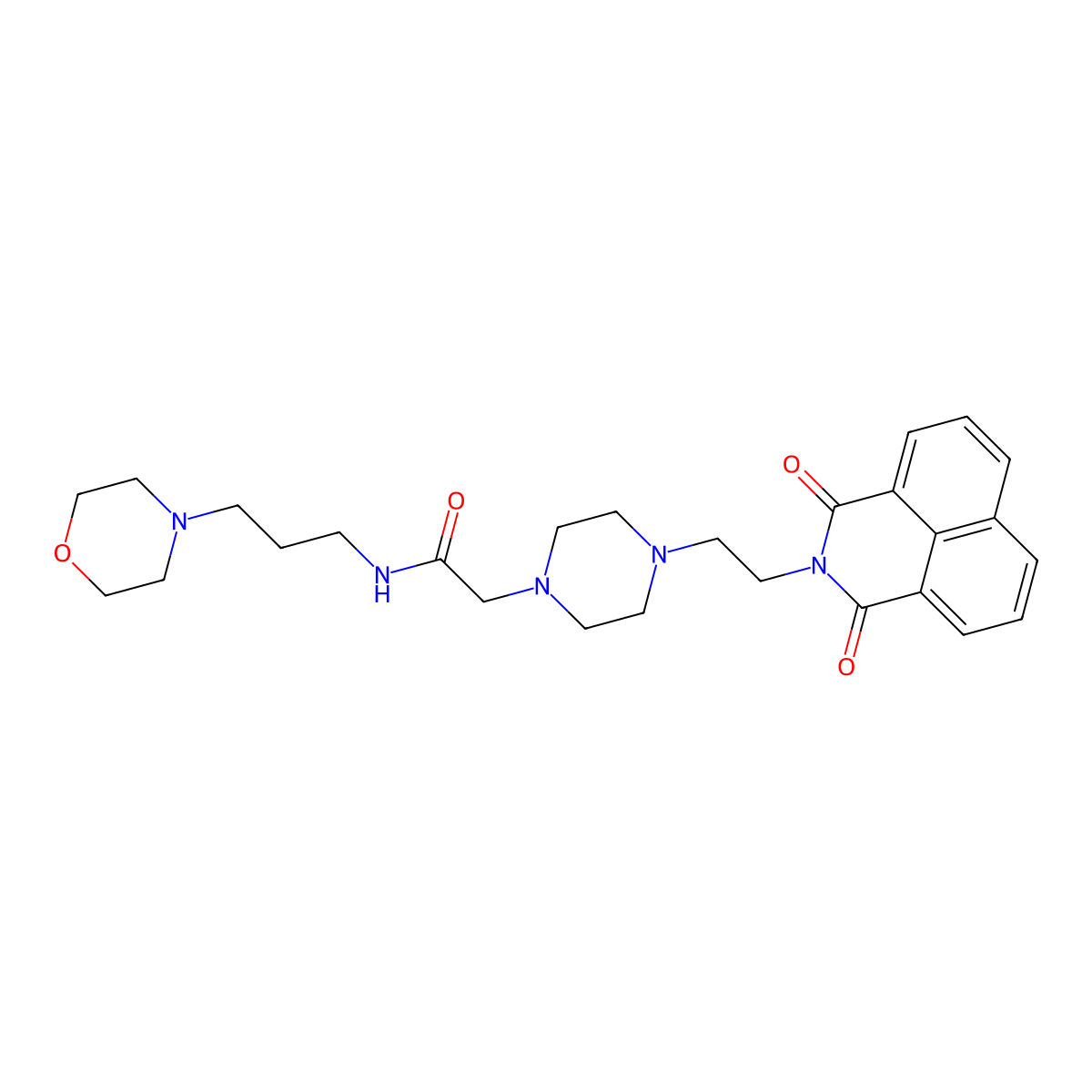 2-(4-(2-(1,3-dioxo-1H-benzo[de]isoquinolin-2(3H)-yl)ethyl)piperazin-1-yl)-N-(3-morpholinopropyl)acetamide molecular structure, CAS 2034535-13-0