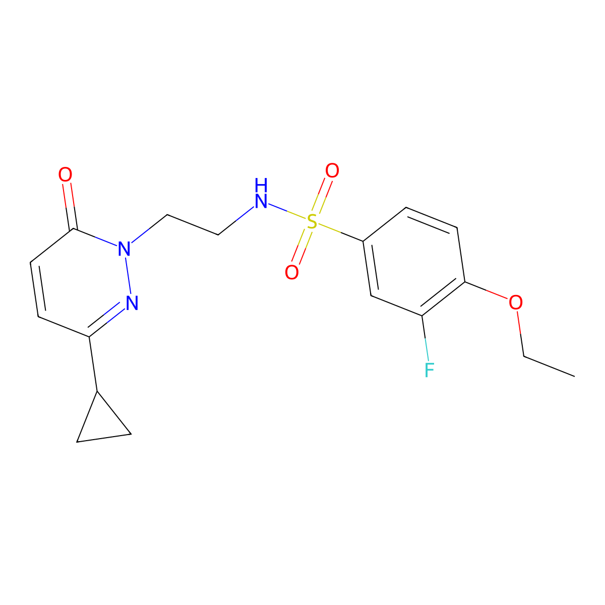 N-(2-(3-cyclopropyl-6-oxopyridazin-1(6H)-yl)ethyl)-4-ethoxy-3-fluorobenzenesulfonamide molecular structure, CAS 2034535-14-1