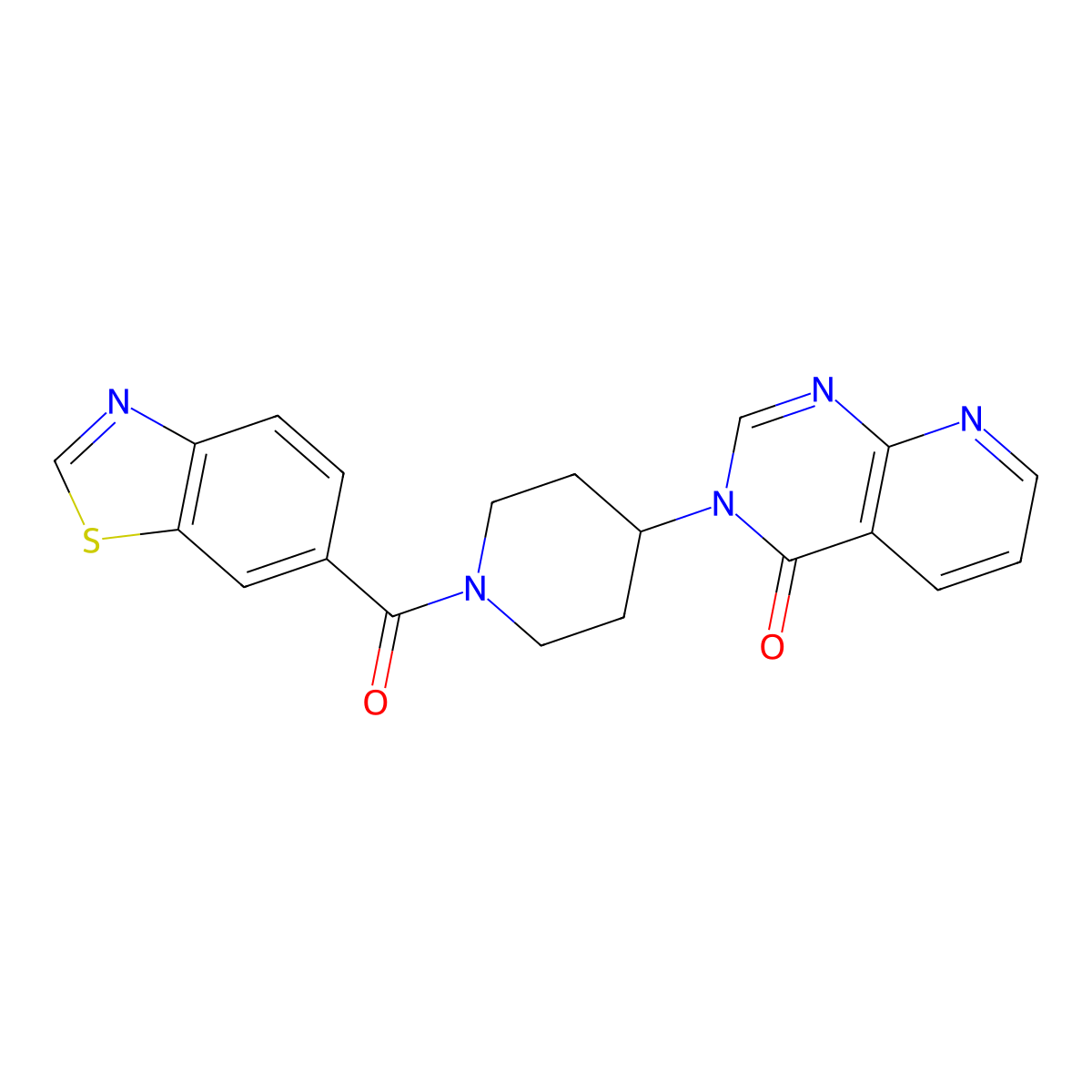 3-(1-(benzo[d]thiazole-6-carbonyl)piperidin-4-yl)pyrido[2,3-d]pyrimidin-4(3H)-one molecular structure, CAS 2034535-31-2