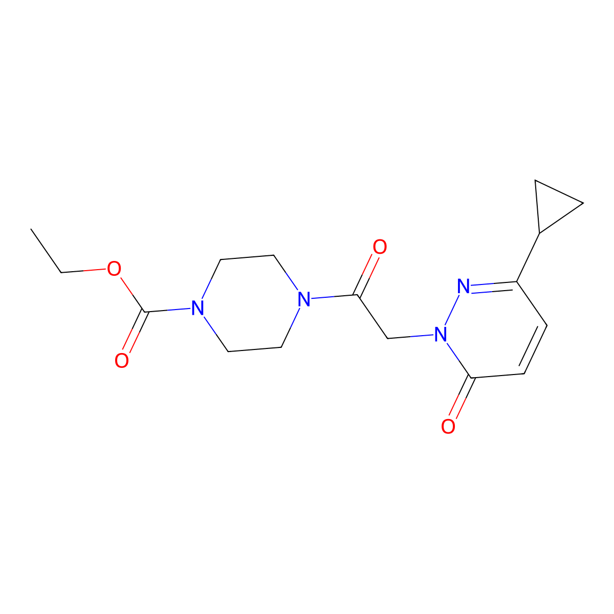 ethyl 4-(2-(3-cyclopropyl-6-oxopyridazin-1(6H)-yl)acetyl)piperazine-1-carboxylate molecular structure, CAS 2034535-33-4