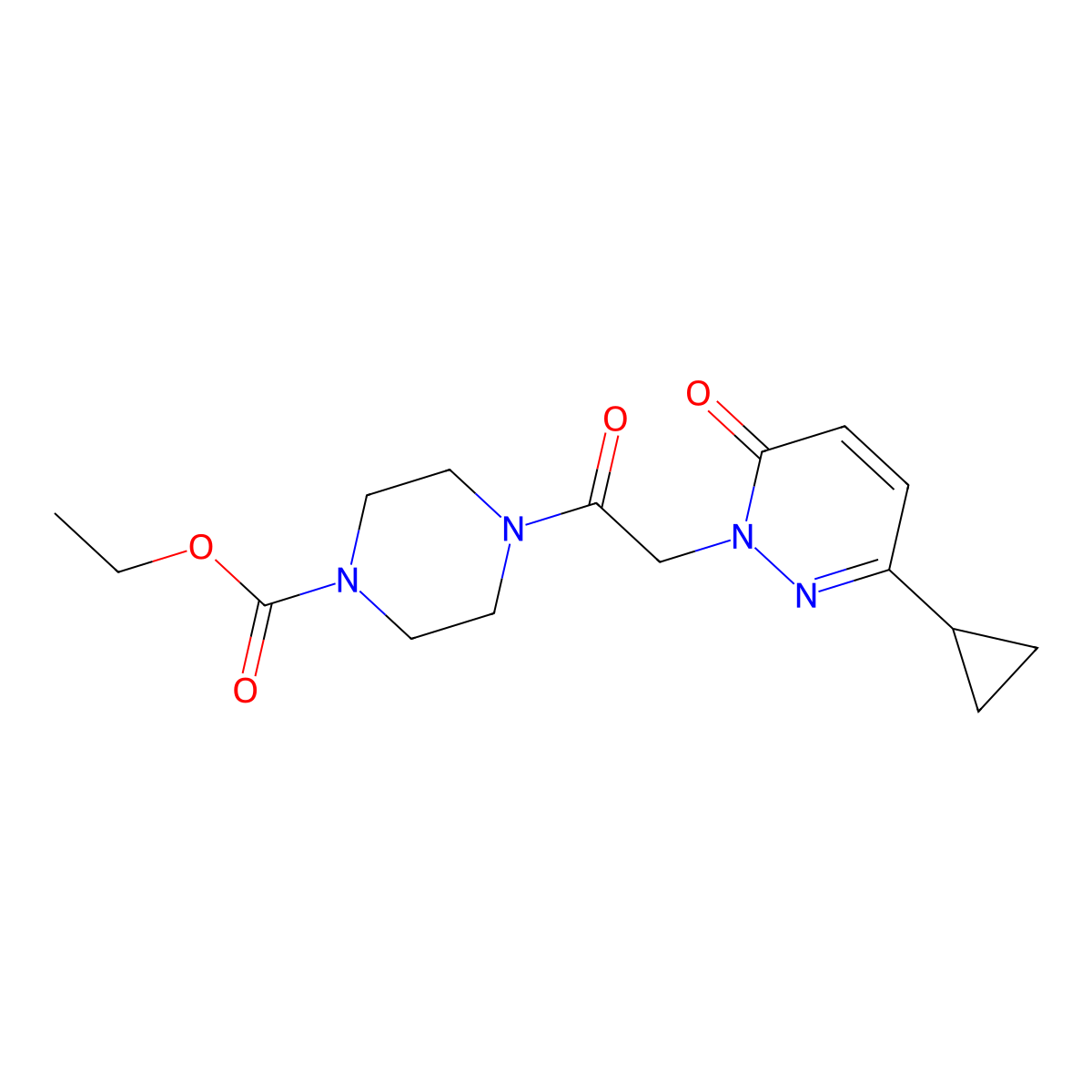 ethyl 4-(2-(3-cyclopropyl-6-oxopyridazin-1(6H)-yl)acetyl)piperazine-1-carboxylate molecular structure, CAS 2034535-33-4