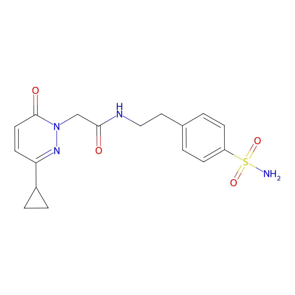 2-(3-cyclopropyl-6-oxopyridazin-1(6H)-yl)-N-(4-sulfamoylphenethyl)acetamide molecular structure, CAS 2034535-39-0
