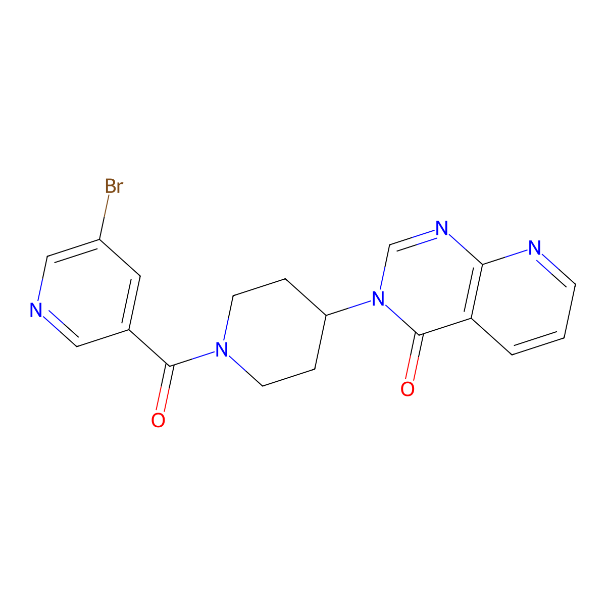 3-(1-(5-bromonicotinoyl)piperidin-4-yl)pyrido[2,3-d]pyrimidin-4(3H)-one molecular structure, CAS 2034535-43-6