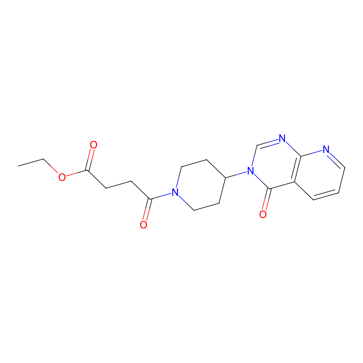 ethyl 4-oxo-4-(4-(4-oxopyrido[2,3-d]pyrimidin-3(4H)-yl)piperidin-1-yl)butanoate molecular structure, CAS 2034535-51-6