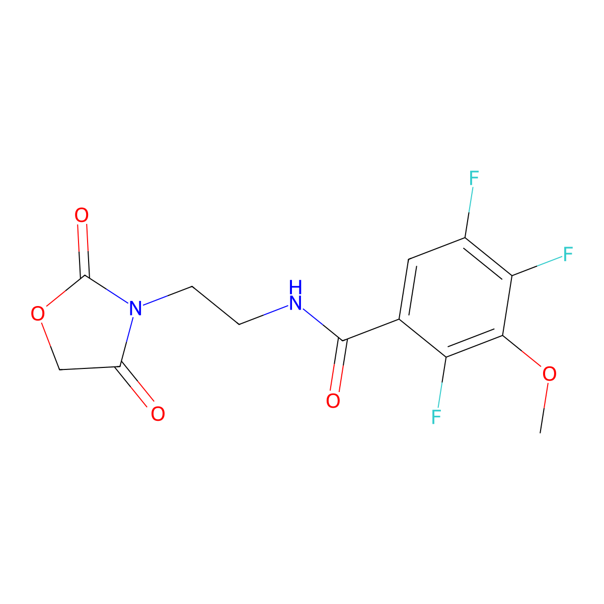 N-(2-(2,4-dioxooxazolidin-3-yl)ethyl)-2,4,5-trifluoro-3-methoxybenzamide molecular structure, CAS 2034535-62-9