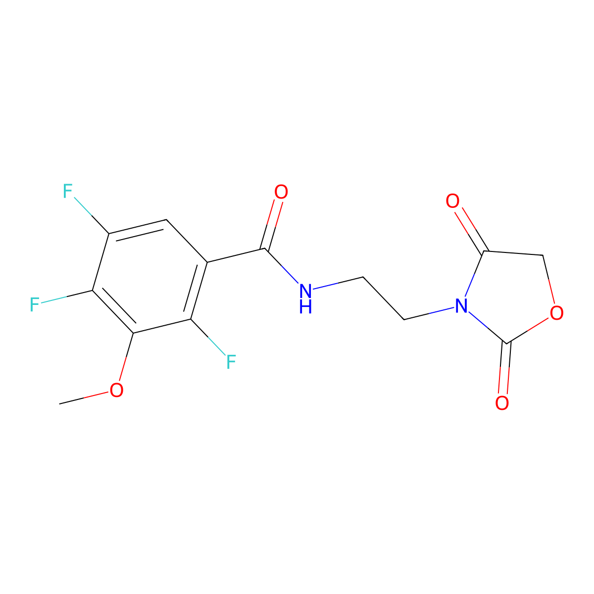 N-(2-(2,4-dioxooxazolidin-3-yl)ethyl)-2,4,5-trifluoro-3-methoxybenzamide molecular structure, CAS 2034535-62-9