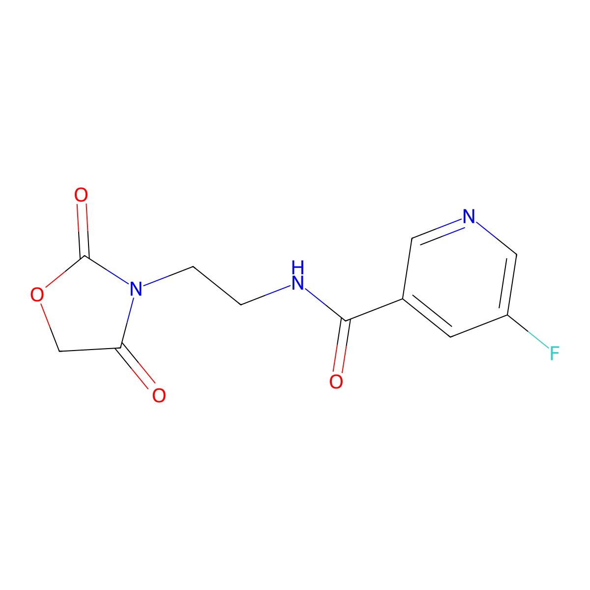 N-[2-(2,4-dioxo-1,3-oxazolidin-3-yl)ethyl]-5-fluoropyridine-3-carboxamide molecular structure, CAS 2034535-69-6