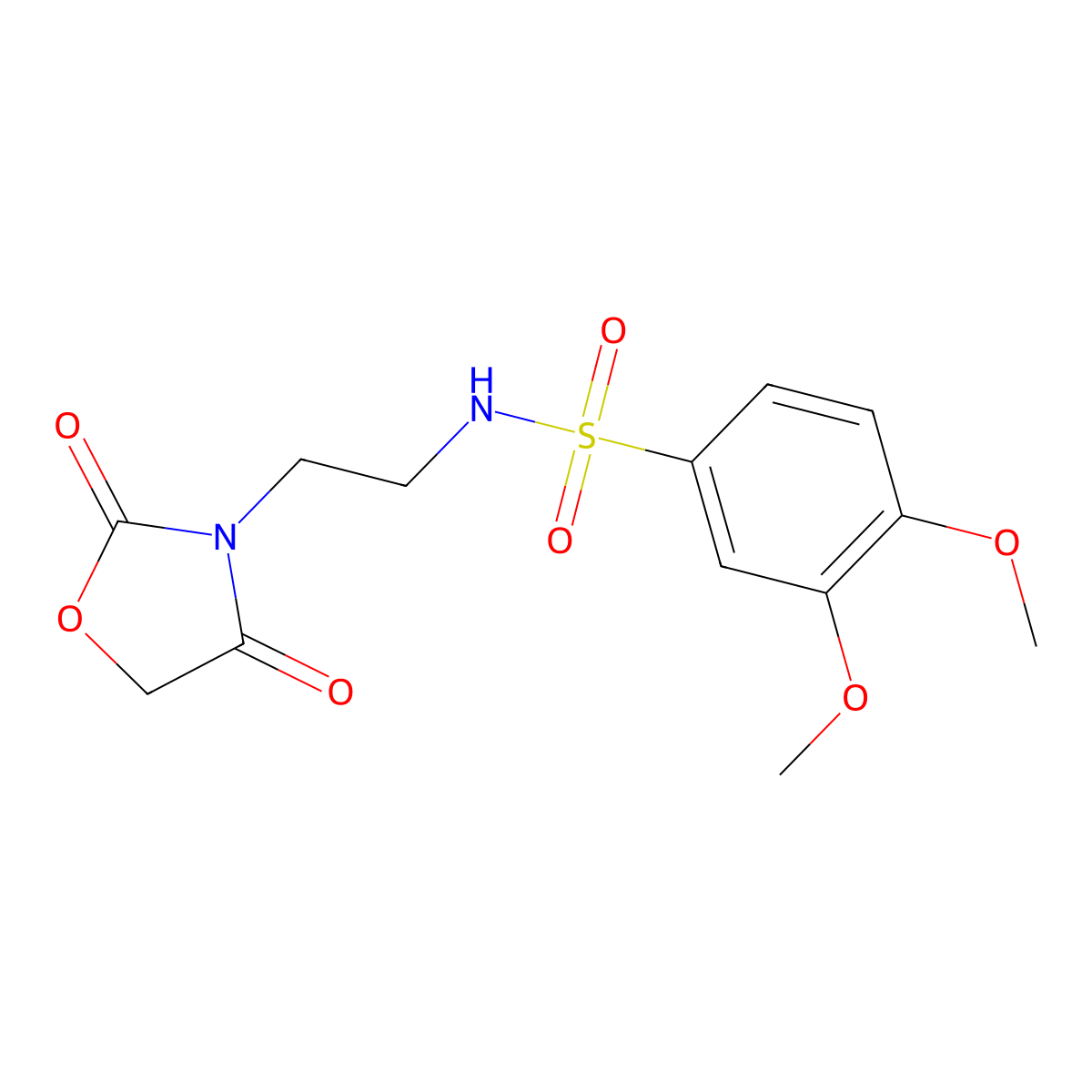 N-(2-(2,4-dioxooxazolidin-3-yl)ethyl)-3,4-dimethoxybenzenesulfonamide molecular structure, CAS 2034535-95-8