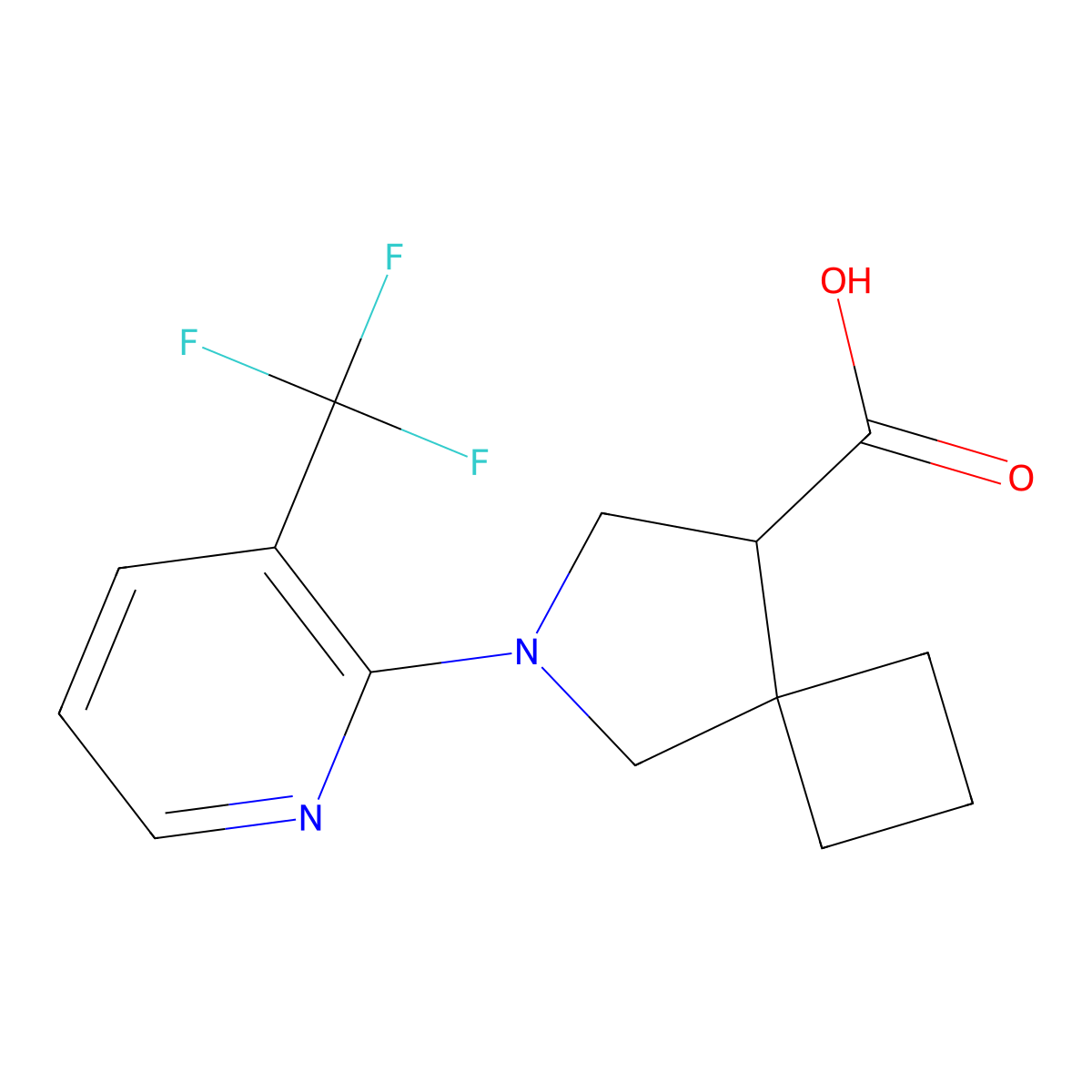 6-[3-(Trifluoromethyl)pyridin-2-yl]-6-azaspiro[3.4]octane-8-carboxylic acid molecular structure, CAS 2034535-96-9
