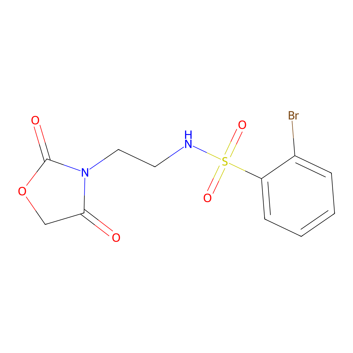 2-bromo-N-(2-(2,4-dioxooxazolidin-3-yl)ethyl)benzenesulfonamide molecular structure, CAS 2034535-98-1