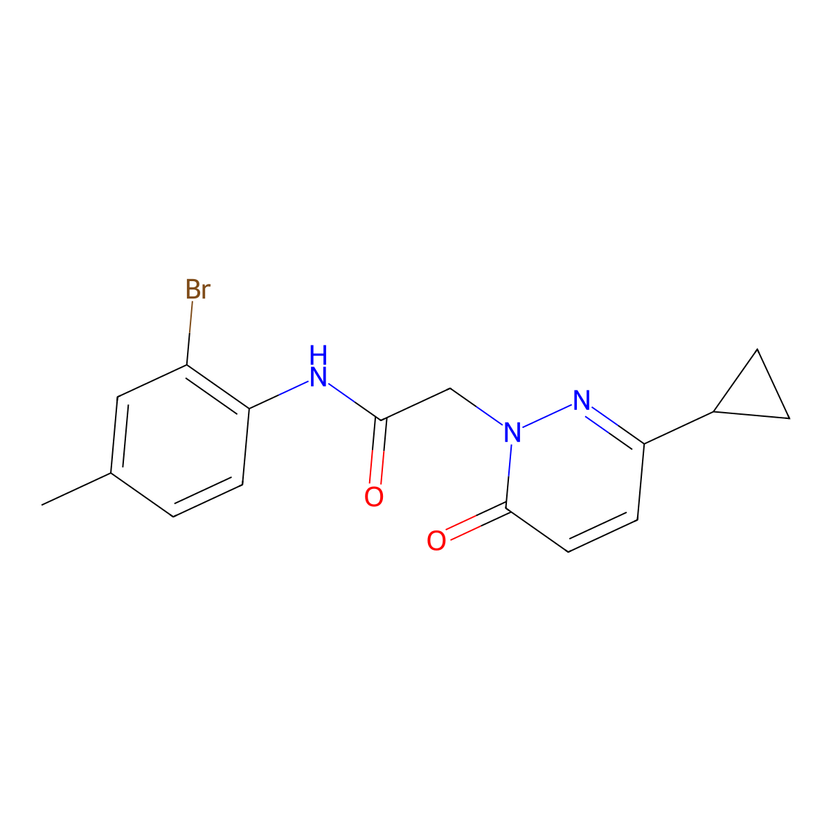 N-(2-bromo-4-methylphenyl)-2-(3-cyclopropyl-6-oxopyridazin-1(6H)-yl)acetamide molecular structure, CAS 2034536-07-5