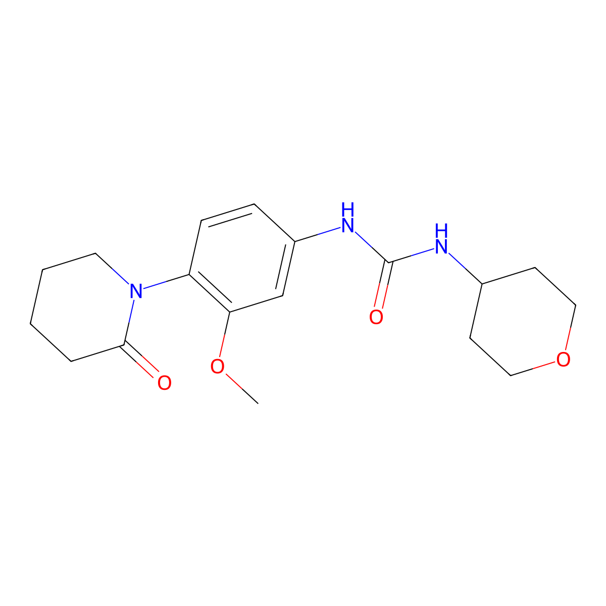 1-(3-methoxy-4-(2-oxopiperidin-1-yl)phenyl)-3-(tetrahydro-2H-pyran-4-yl)urea molecular structure, CAS 2034536-09-7