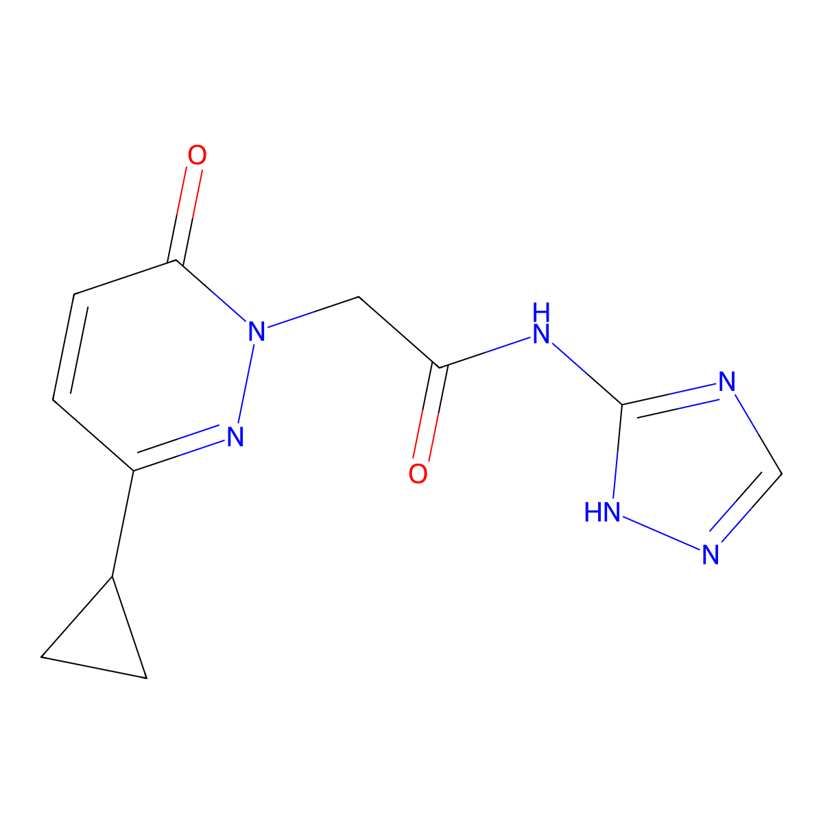 2-(3-cyclopropyl-6-oxopyridazin-1(6H)-yl)-N-(1H-1,2,4-triazol-5-yl)acetamide molecular structure, CAS 2034536-15-5