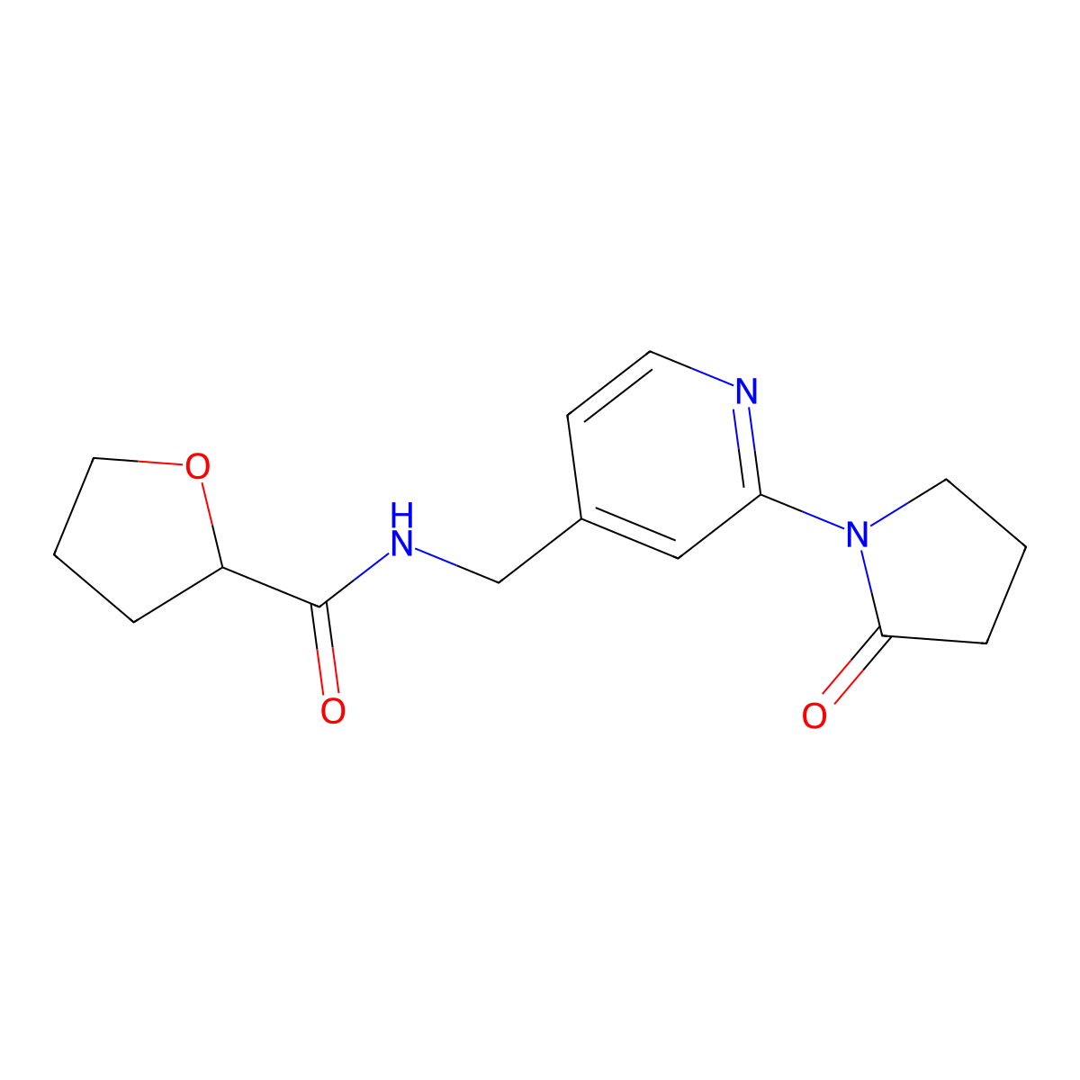 N-{[2-(2-oxopyrrolidin-1-yl)pyridin-4-yl]methyl}oxolane-2-carboxamide molecular structure, CAS 2034536-26-8