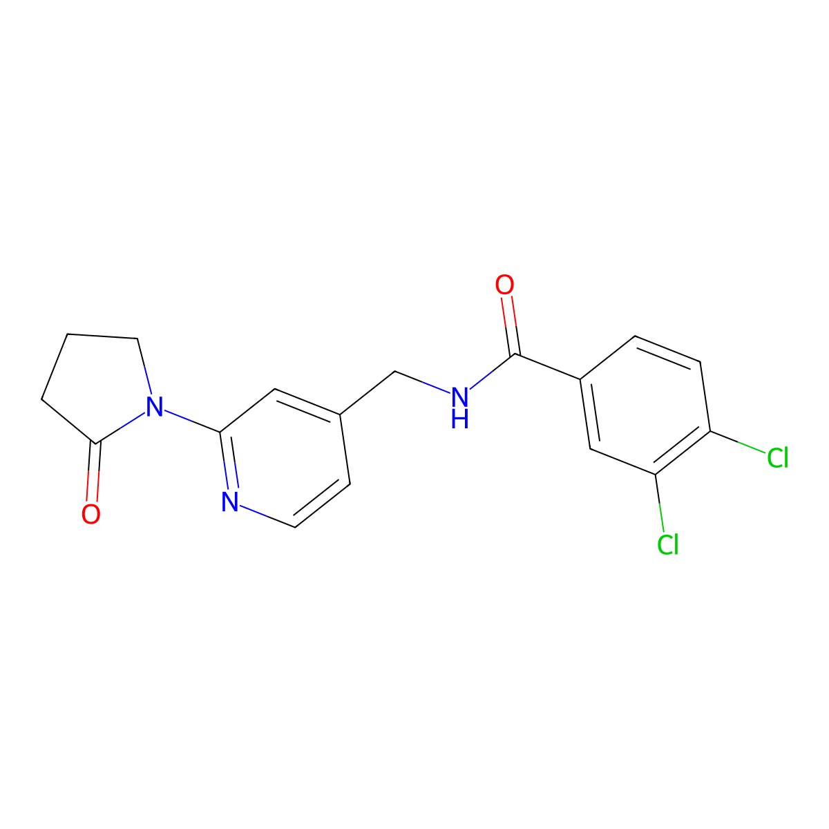 3,4-dichloro-N-{[2-(2-oxopyrrolidin-1-yl)pyridin-4-yl]methyl}benzamide molecular structure, CAS 2034536-30-4