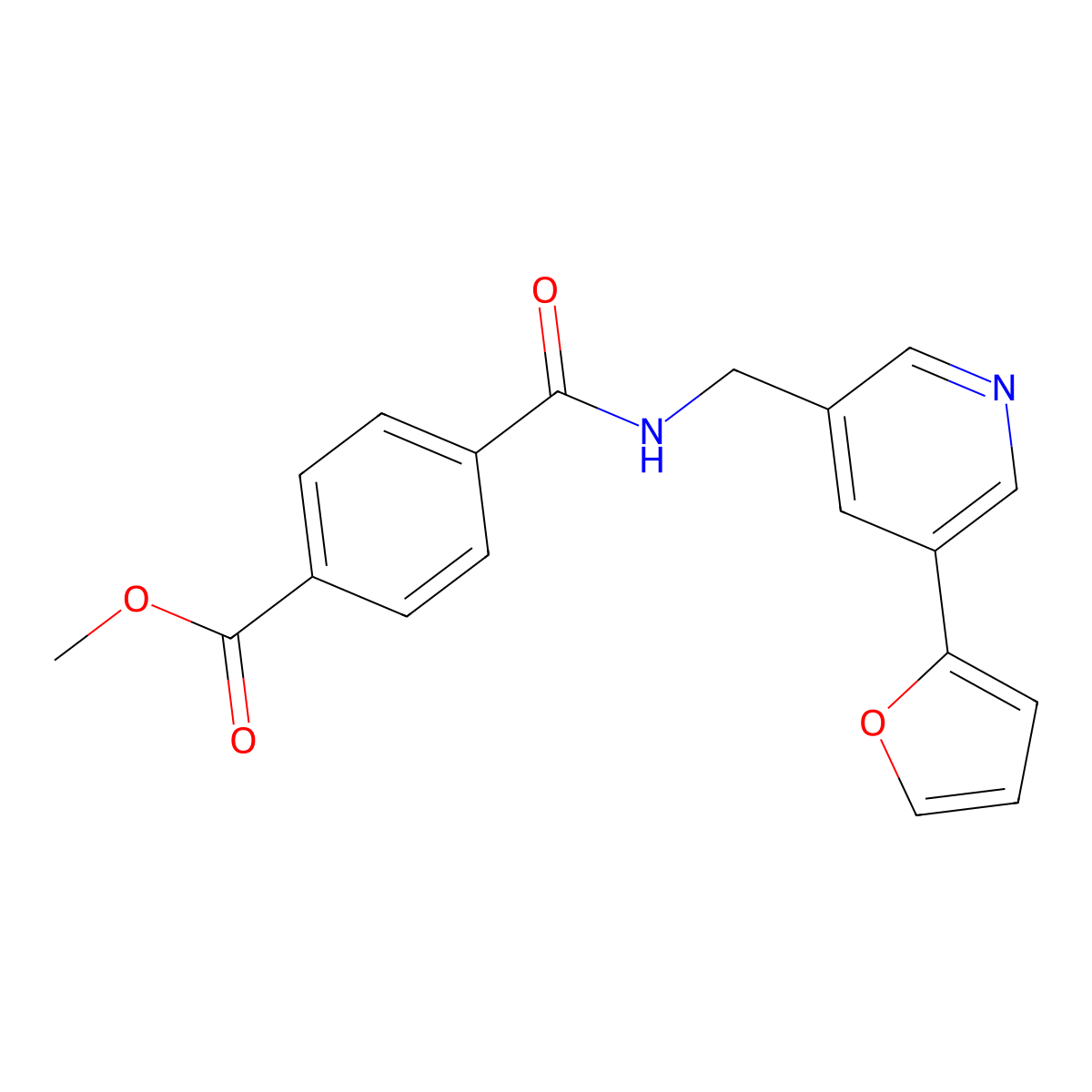 Methyl 4-({[5-(furan-2-yl)pyridin-3-yl]methyl}carbamoyl)benzoate molecular structure, CAS 2034536-33-7