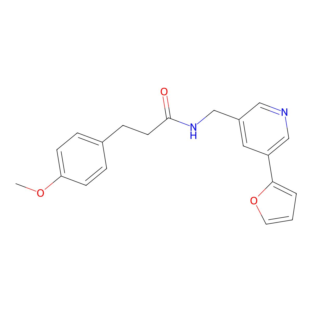 N-{[5-(furan-2-yl)pyridin-3-yl]methyl}-3-(4-methoxyphenyl)propanamide molecular structure, CAS 2034536-62-2
