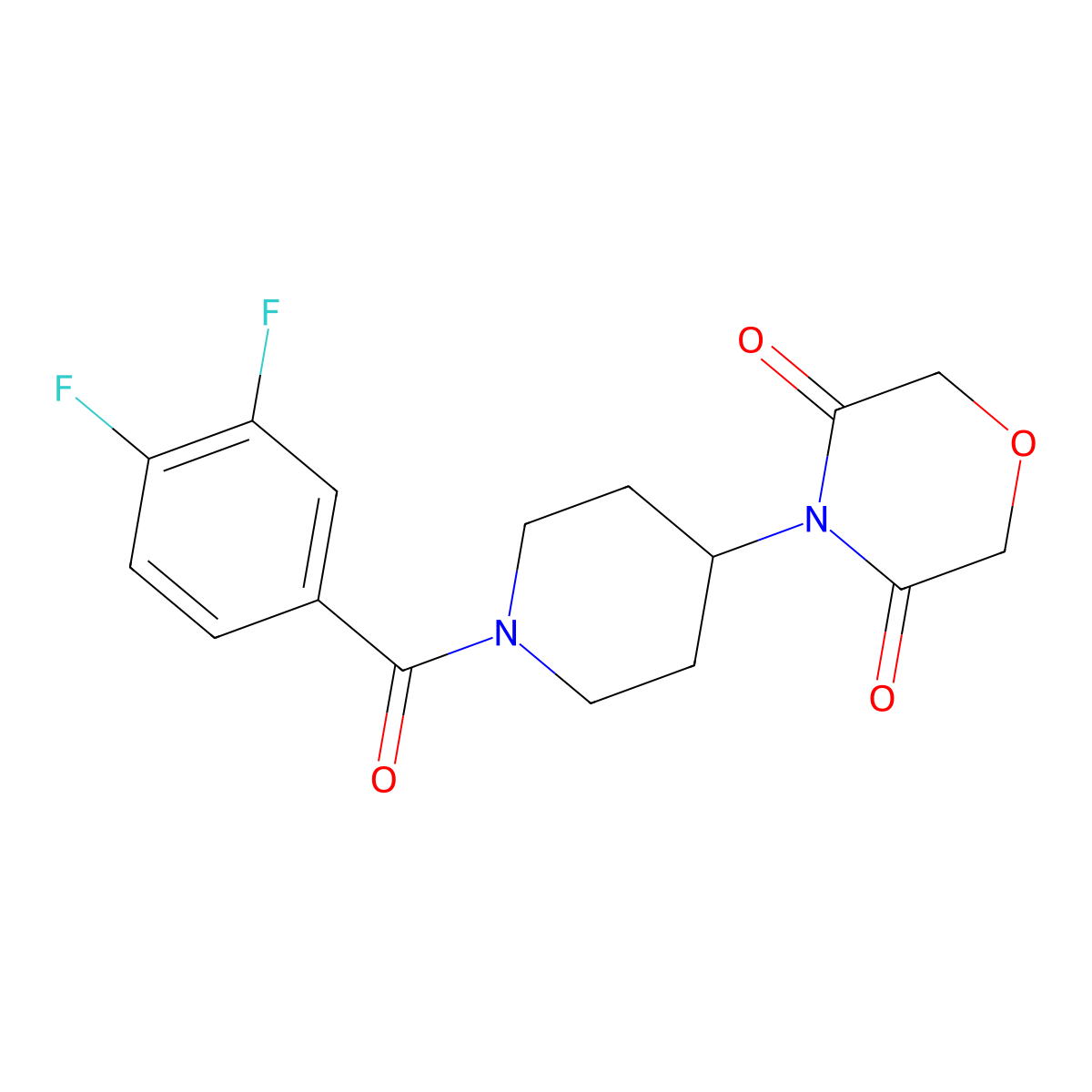 4-[1-(3,4-Difluorobenzoyl)piperidin-4-yl]morpholine-3,5-dione molecular structure, CAS 2034536-79-1