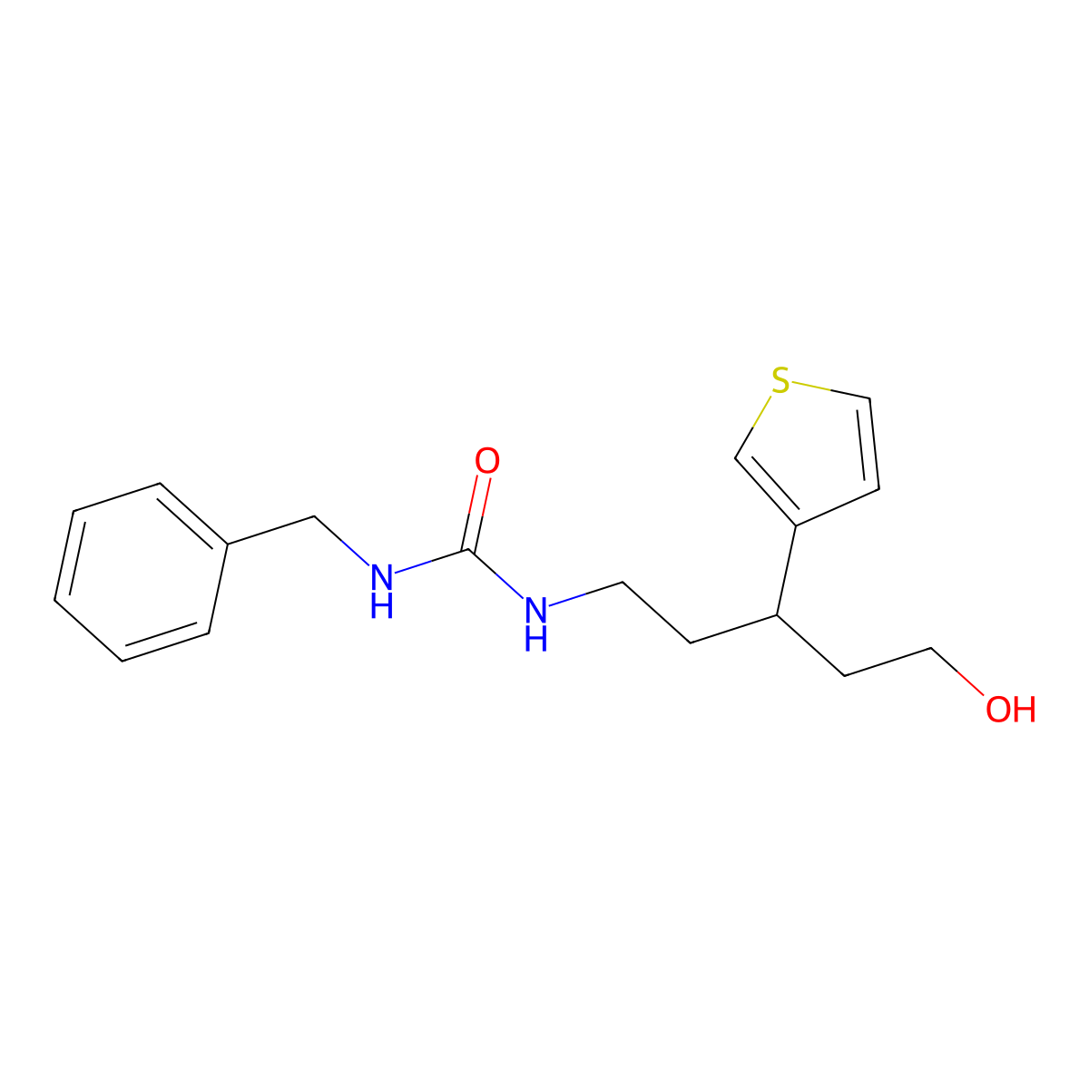 1-Benzyl-3-(5-hydroxy-3-(thiophen-3-yl)pentyl)urea molecular structure, CAS 2034536-80-4