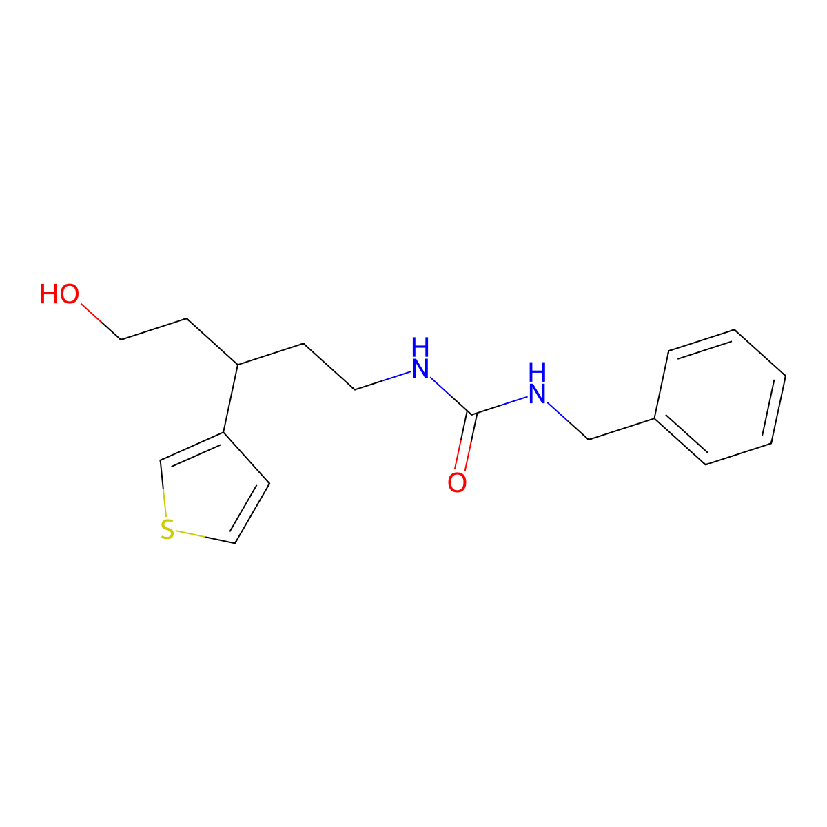 1-Benzyl-3-(5-hydroxy-3-(thiophen-3-yl)pentyl)urea molecular structure, CAS 2034536-80-4