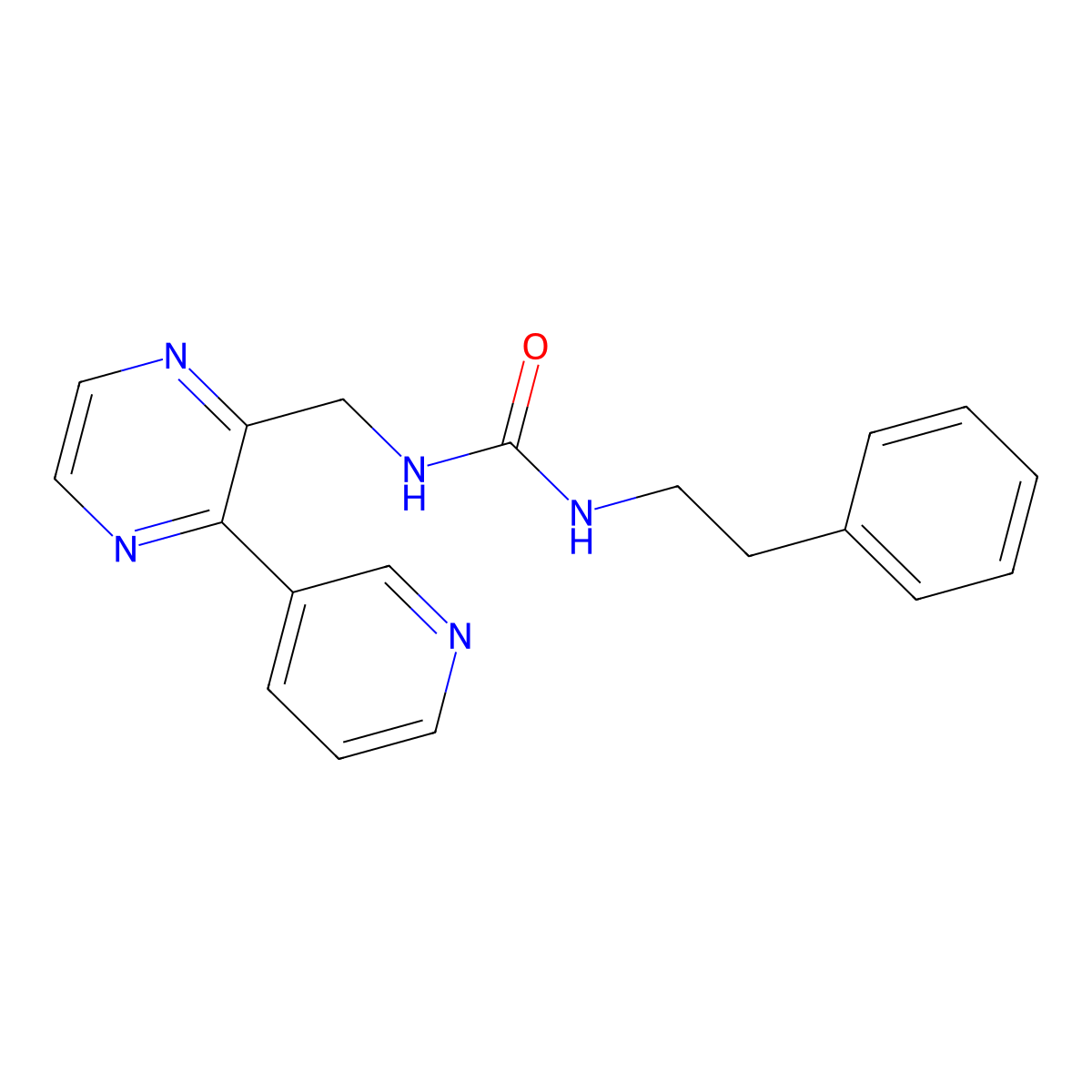 1-Phenethyl-3-((3-(pyridin-3-yl)pyrazin-2-yl)methyl)urea molecular structure, CAS 2034536-84-8