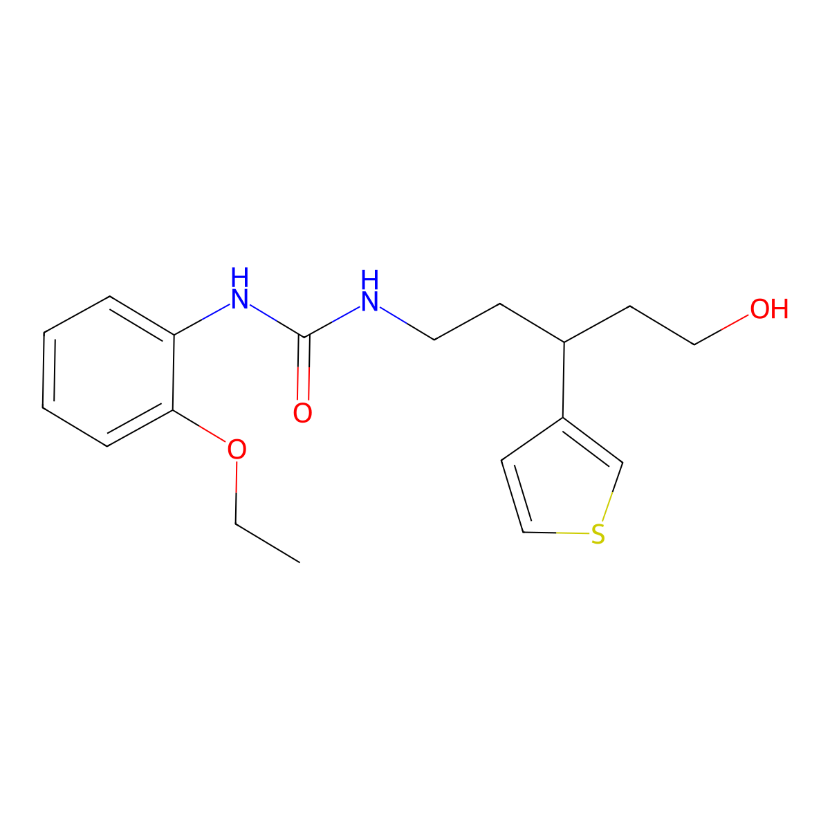 1-(2-Ethoxyphenyl)-3-[5-hydroxy-3-(thiophen-3-yl)pentyl]urea molecular structure, CAS 2034536-89-3