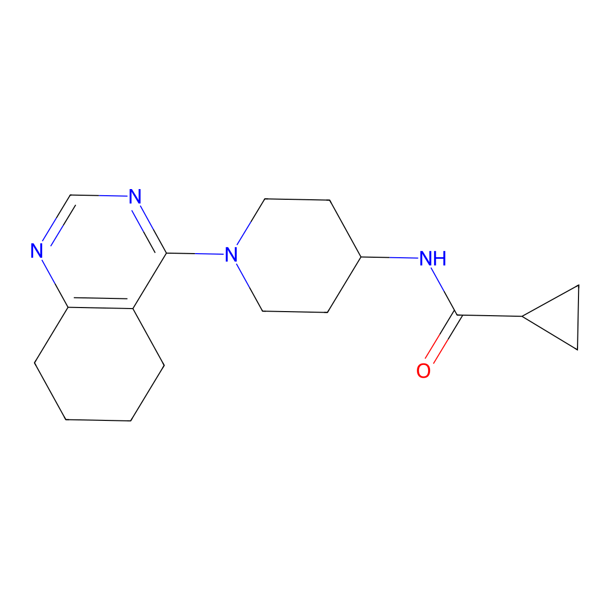 N-[1-(5,6,7,8-tetrahydroquinazolin-4-yl)piperidin-4-yl]cyclopropanecarboxamide molecular structure, CAS 2034536-93-9