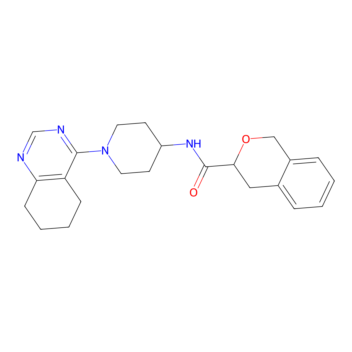 N-[1-(5,6,7,8-tetrahydroquinazolin-4-yl)piperidin-4-yl]-3,4-dihydro-1H-2-benzopyran-3-carboxamide molecular structure, CAS 2034537-01-2