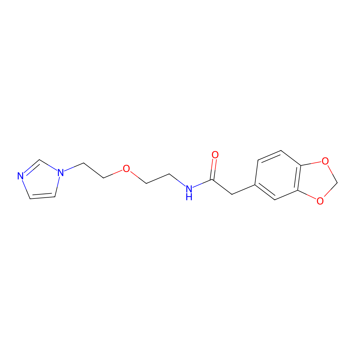 2-(2H-1,3-benzodioxol-5-yl)-N-{2-[2-(1H-imidazol-1-yl)ethoxy]ethyl}acetamide molecular structure, CAS 2034537-35-2