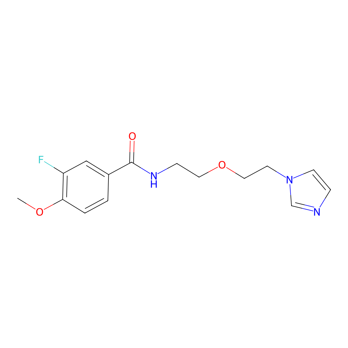 N-(2-(2-(1H-imidazol-1-yl)ethoxy)ethyl)-3-fluoro-4-methoxybenzamide molecular structure, CAS 2034537-44-3