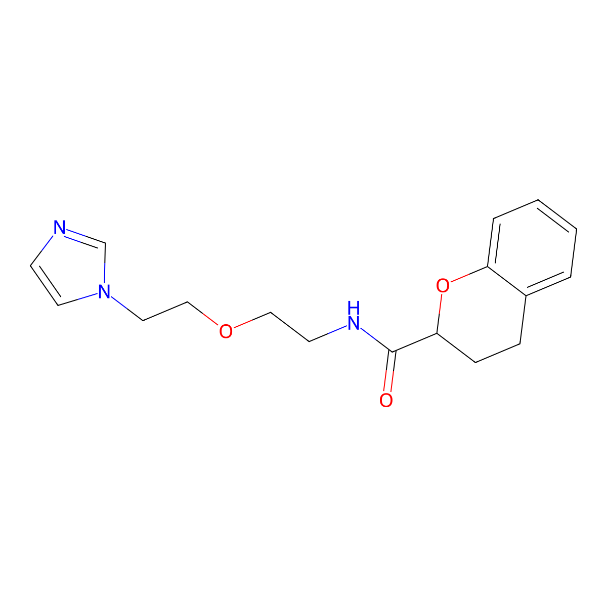 N-(2-(2-(1H-imidazol-1-yl)ethoxy)ethyl)chroman-2-carboxamide molecular structure, CAS 2034537-50-1
