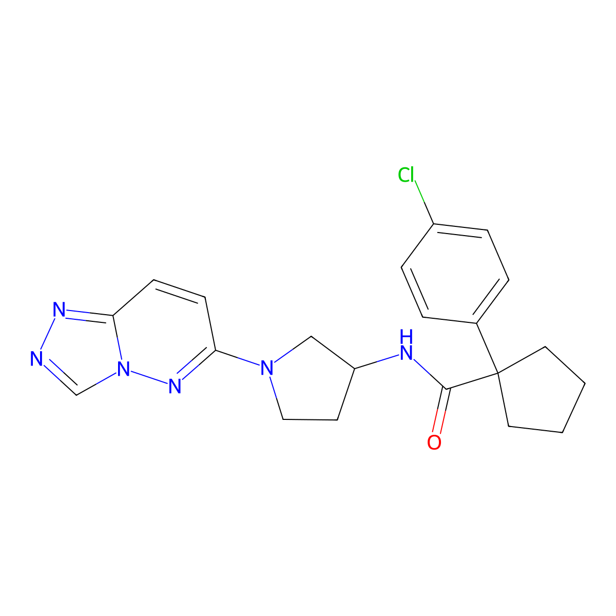 N-(1-([1,2,4]triazolo[4,3-b]pyridazin-6-yl)pyrrolidin-3-yl)-1-(4-chlorophenyl)cyclopentanecarboxamide molecular structure, CAS 2034537-71-6
