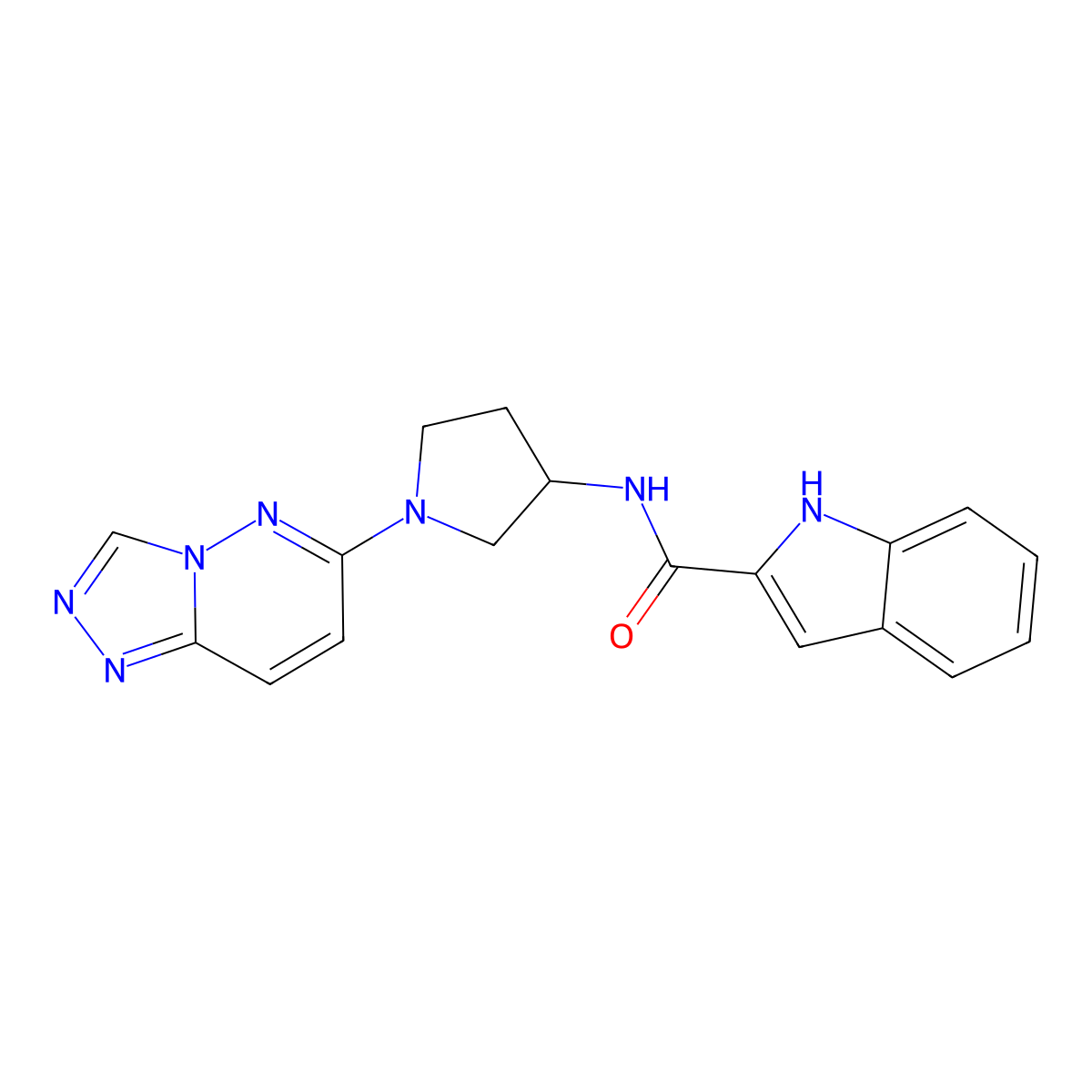 N-(1-{[1,2,4]triazolo[4,3-b]pyridazin-6-yl}pyrrolidin-3-yl)-1H-indole-2-carboxamide molecular structure, CAS 2034537-73-8