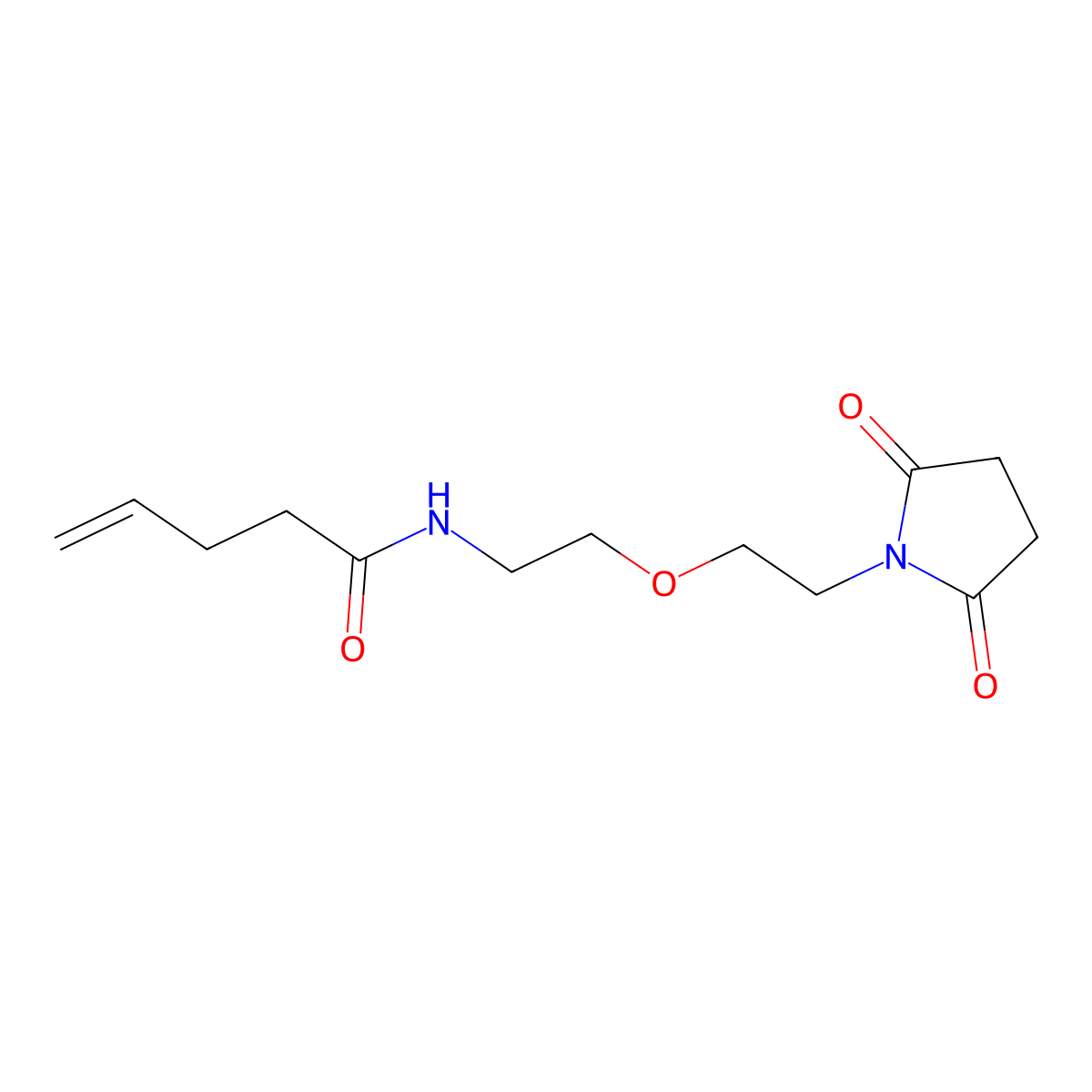 N-(2-(2-(2,5-dioxopyrrolidin-1-yl)ethoxy)ethyl)pent-4-enamide molecular structure, CAS 2034537-76-1