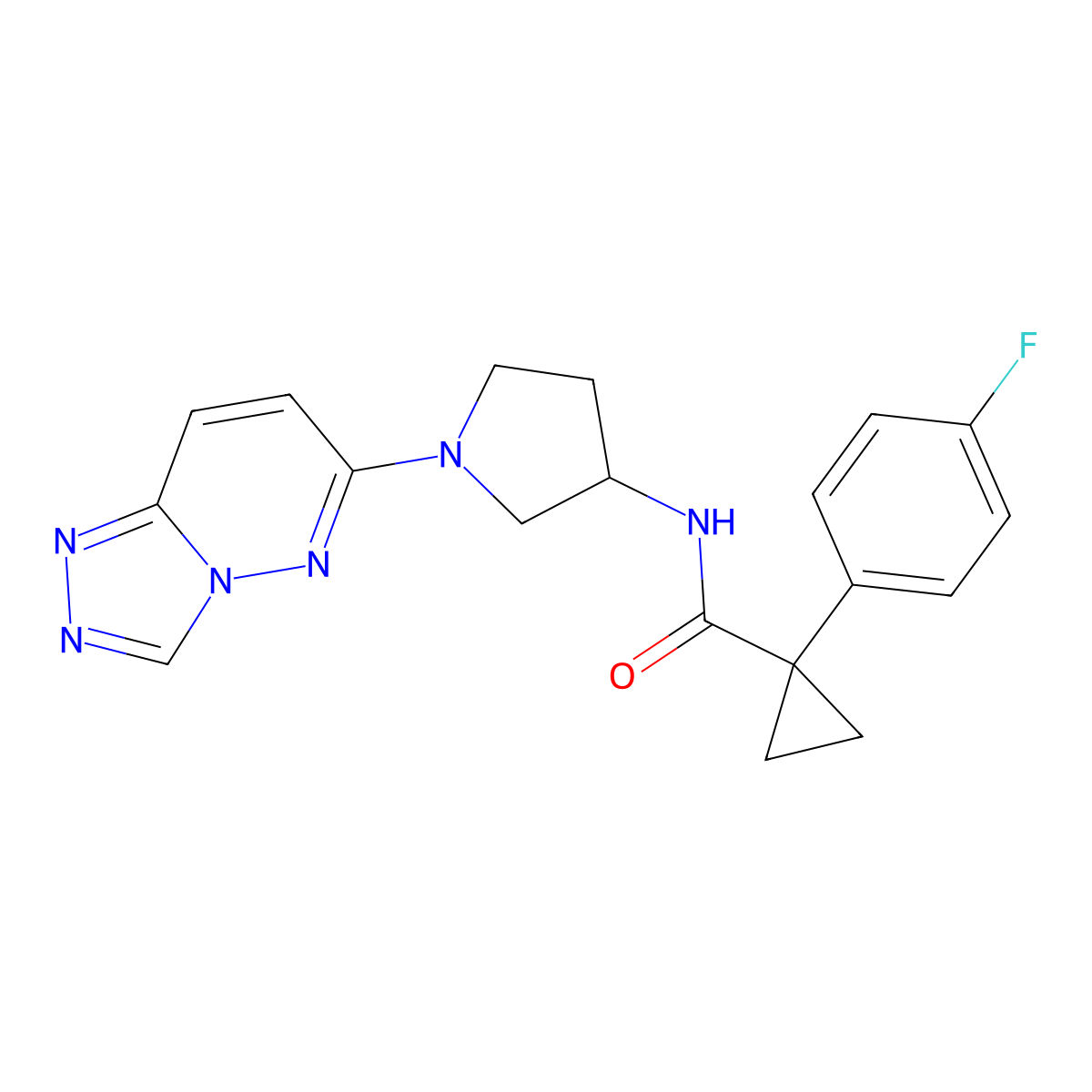 1-(4-fluorophenyl)-N-(1-{[1,2,4]triazolo[4,3-b]pyridazin-6-yl}pyrrolidin-3-yl)cyclopropane-1-carboxamide molecular structure, CAS 2034537-91-0