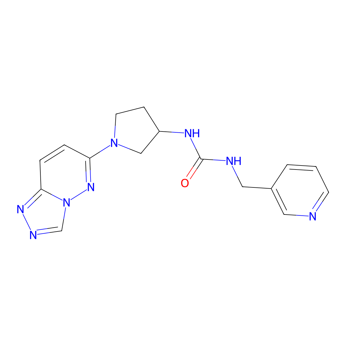 1-(1-([1,2,4]Triazolo[4,3-b]pyridazin-6-yl)pyrrolidin-3-yl)-3-(pyridin-3-ylmethyl)urea molecular structure, CAS 2034537-98-7