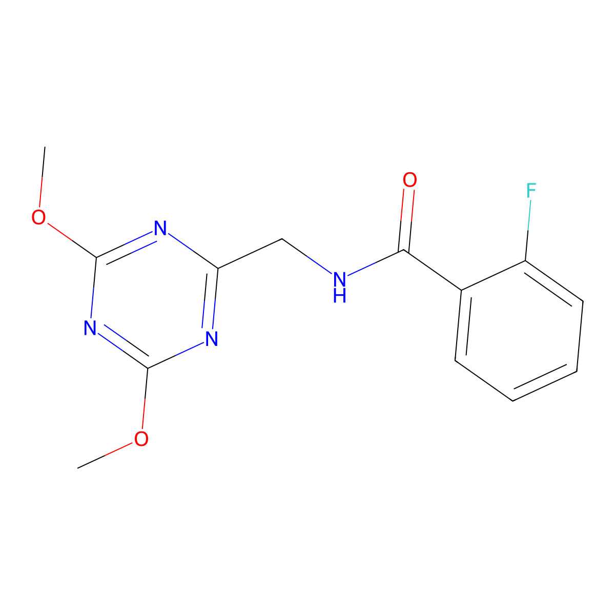 N-[(4,6-dimethoxy-1,3,5-triazin-2-yl)methyl]-2-fluorobenzamide molecular structure, CAS 2034538-05-9