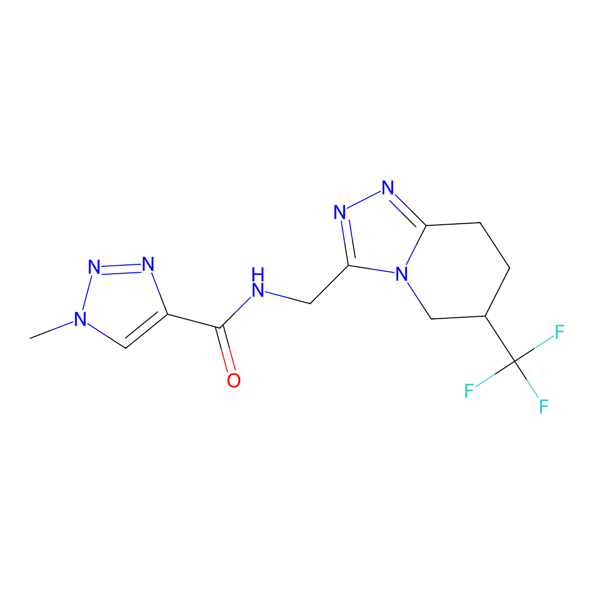 1-methyl-N-((6-(trifluoromethyl)-5,6,7,8-tetrahydro-[1,2,4]triazolo[4,3-a]pyridin-3-yl)methyl)-1H-1,2,3-triazole-4-carboxamide molecular structure, CAS 2034538-30-0