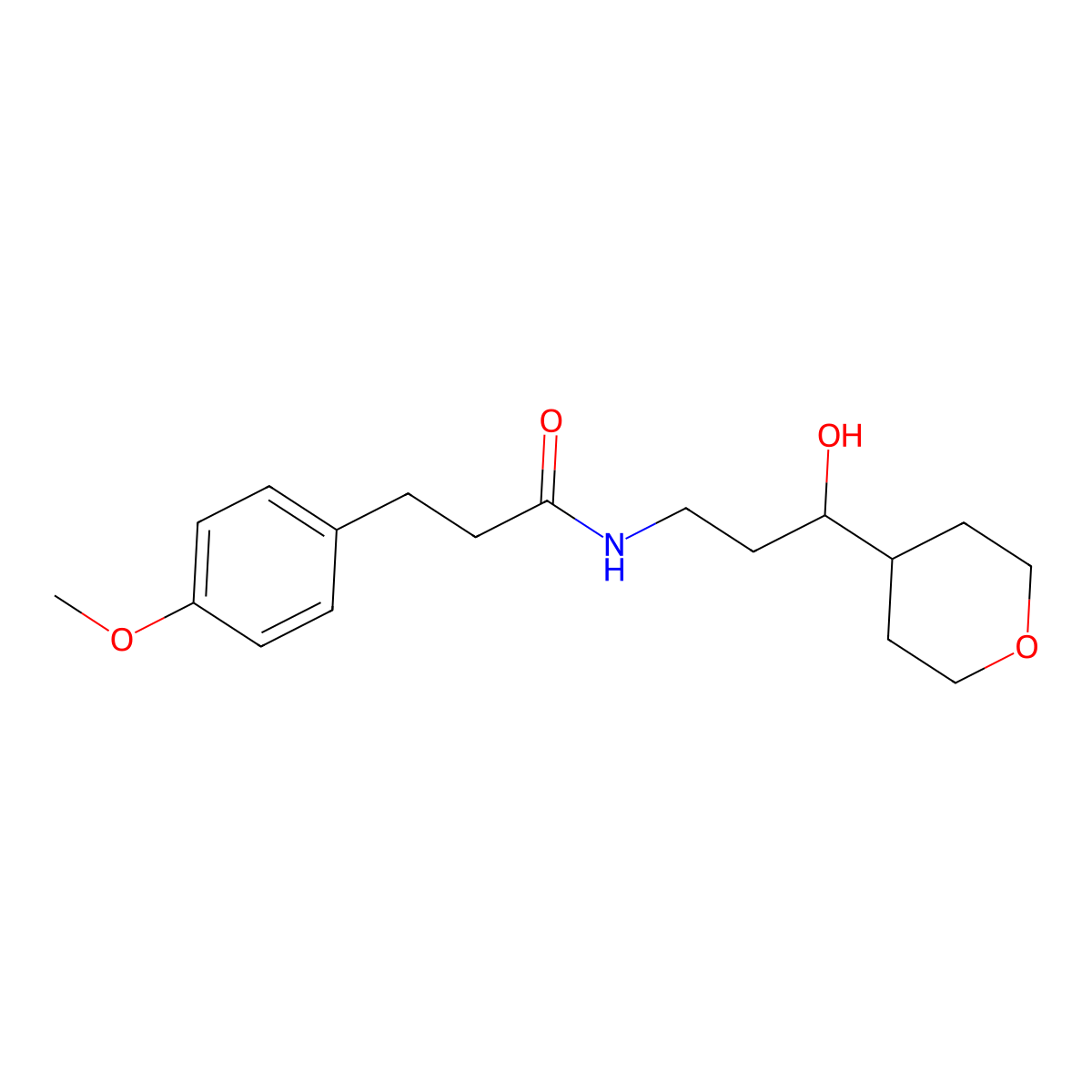 N-[3-hydroxy-3-(oxan-4-yl)propyl]-3-(4-methoxyphenyl)propanamide molecular structure, CAS 2034538-31-1
