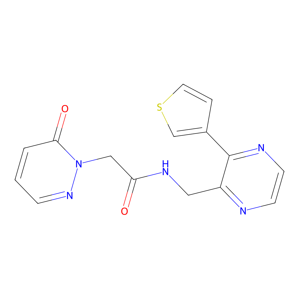 2-(6-oxopyridazin-1(6H)-yl)-N-((3-(thiophen-3-yl)pyrazin-2-yl)methyl)acetamide molecular structure, CAS 2034538-39-9