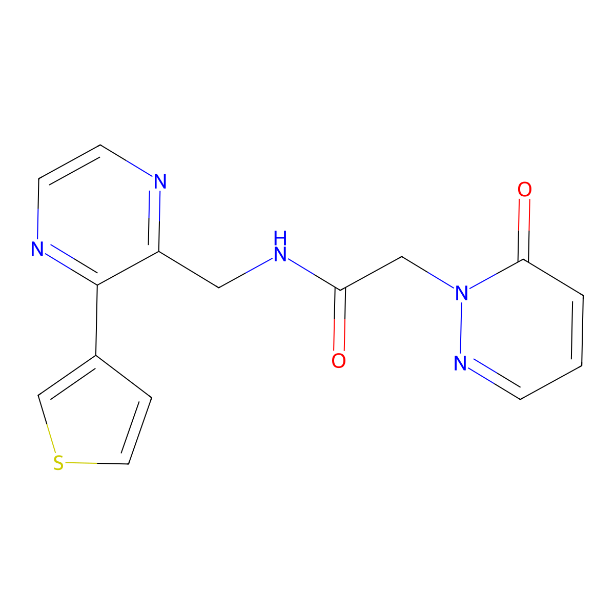 2-(6-oxopyridazin-1(6H)-yl)-N-((3-(thiophen-3-yl)pyrazin-2-yl)methyl)acetamide molecular structure, CAS 2034538-39-9