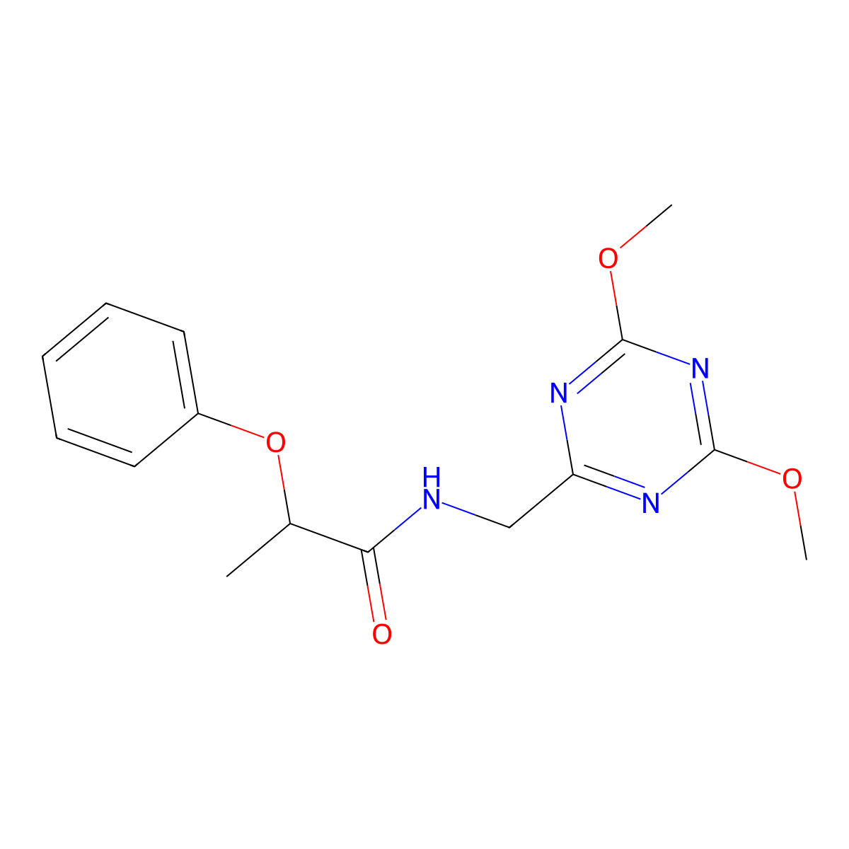 N-[(4,6-dimethoxy-1,3,5-triazin-2-yl)methyl]-2-phenoxypropanamide molecular structure, CAS 2034538-40-2