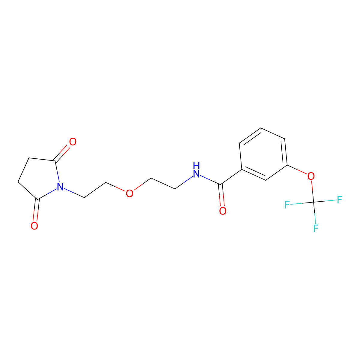 N-{2-[2-(2,5-dioxopyrrolidin-1-yl)ethoxy]ethyl}-3-(trifluoromethoxy)benzamide molecular structure, CAS 2034538-42-4