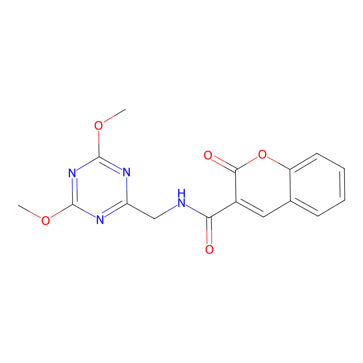 N-((4,6-dimethoxy-1,3,5-triazin-2-yl)methyl)-2-oxo-2H-chromene-3-carboxamide molecular structure, CAS 2034538-51-5